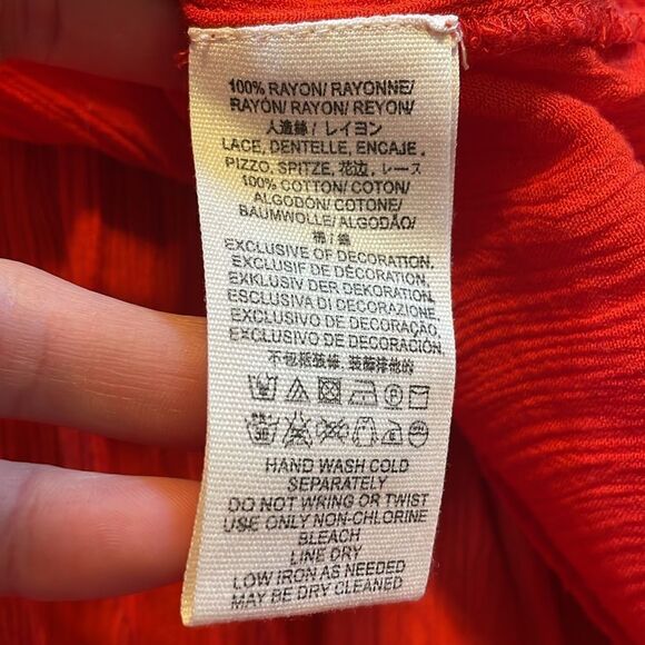 Free People Bali Will Wait For You Midi Dress Red S - Picture 7 of 8